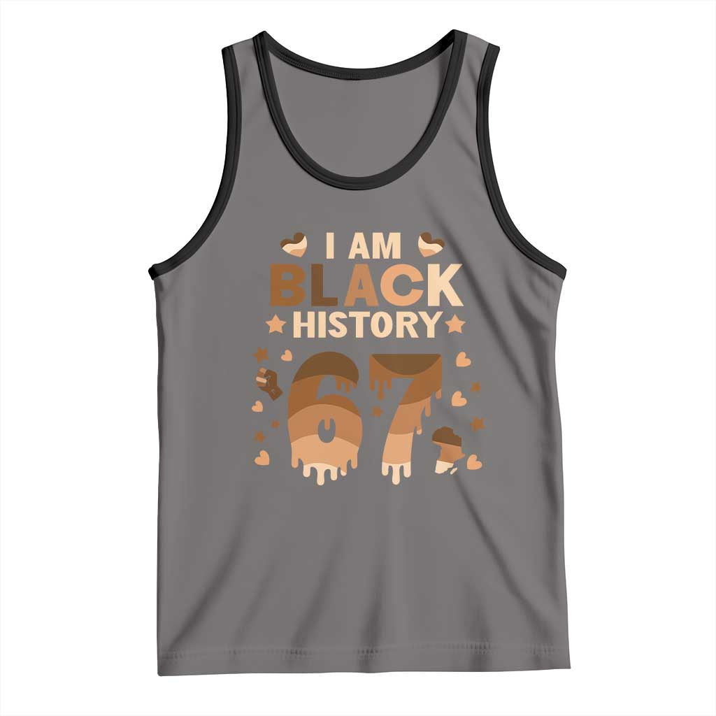 Funny Melanin Six Seven Meme Tank Top African American Gift TS12 Deep Heather Black Print Your Wear