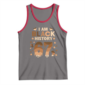 Funny Melanin Six Seven Meme Tank Top African American Gift TS12 Deep Heather Red Print Your Wear