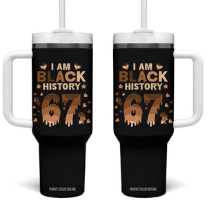 Funny Melanin Six Seven Meme Tumbler With Handle African American Gift TS12 One Size: 40 oz Black Print Your Wear