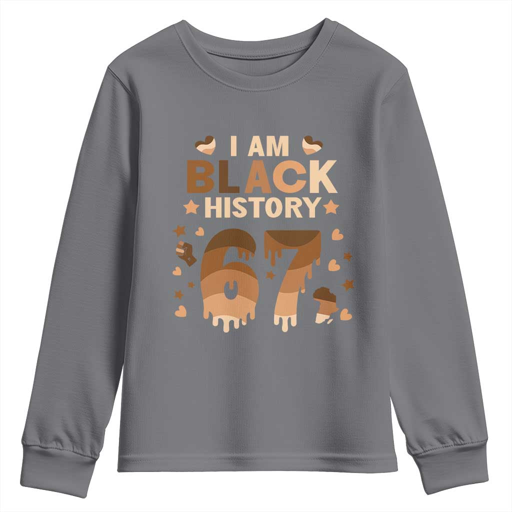 Funny Melanin Six Seven Meme Youth Sweatshirt African American Gift TS12 Charcoal Print Your Wear