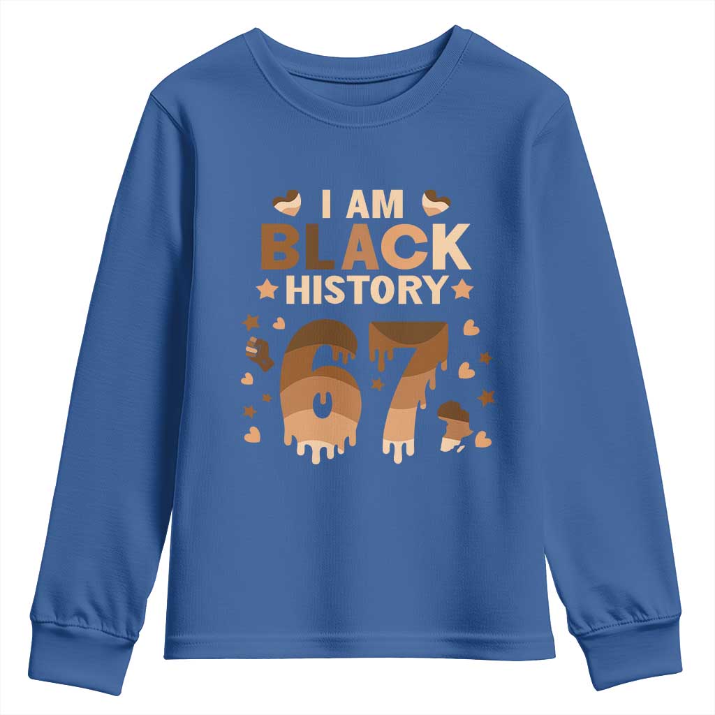 Funny Melanin Six Seven Meme Youth Sweatshirt African American Gift TS12 Royal Blue Print Your Wear
