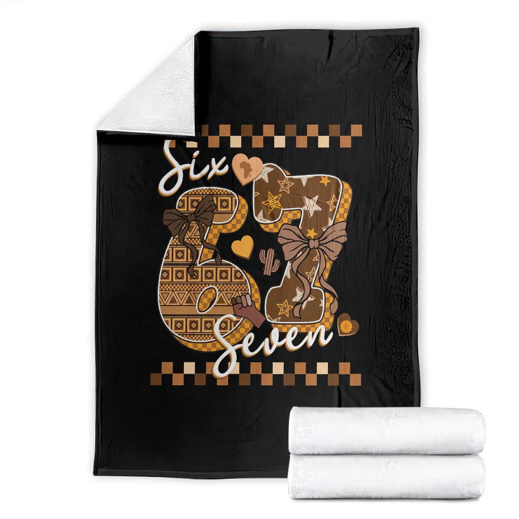 Funny African American Melanin Gift Throw Blanket Six Seven Meme TS12 Black Print Your Wear