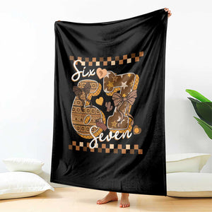 Funny African American Melanin Gift Throw Blanket Six Seven Meme TS12 Print Your Wear