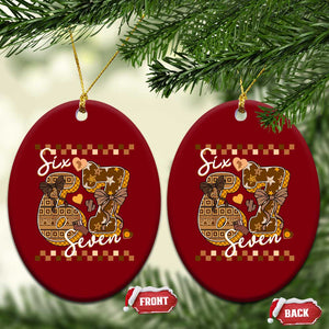 Funny African American Melanin Gift Ceramic Ornament Six Seven Meme TS12 Print Your Wear