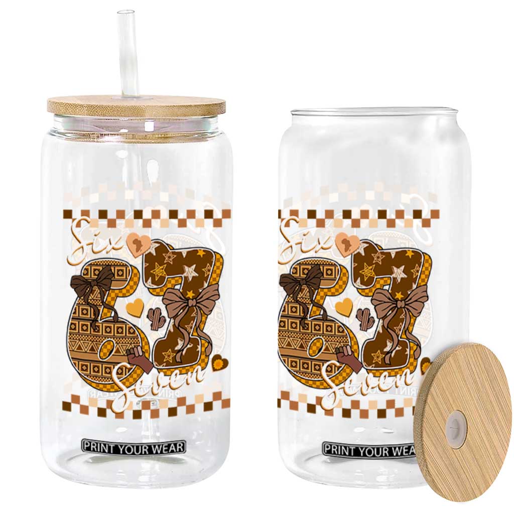 Funny African American Melanin Gift Glass Can Six Seven Meme TS12 Print Your Wear