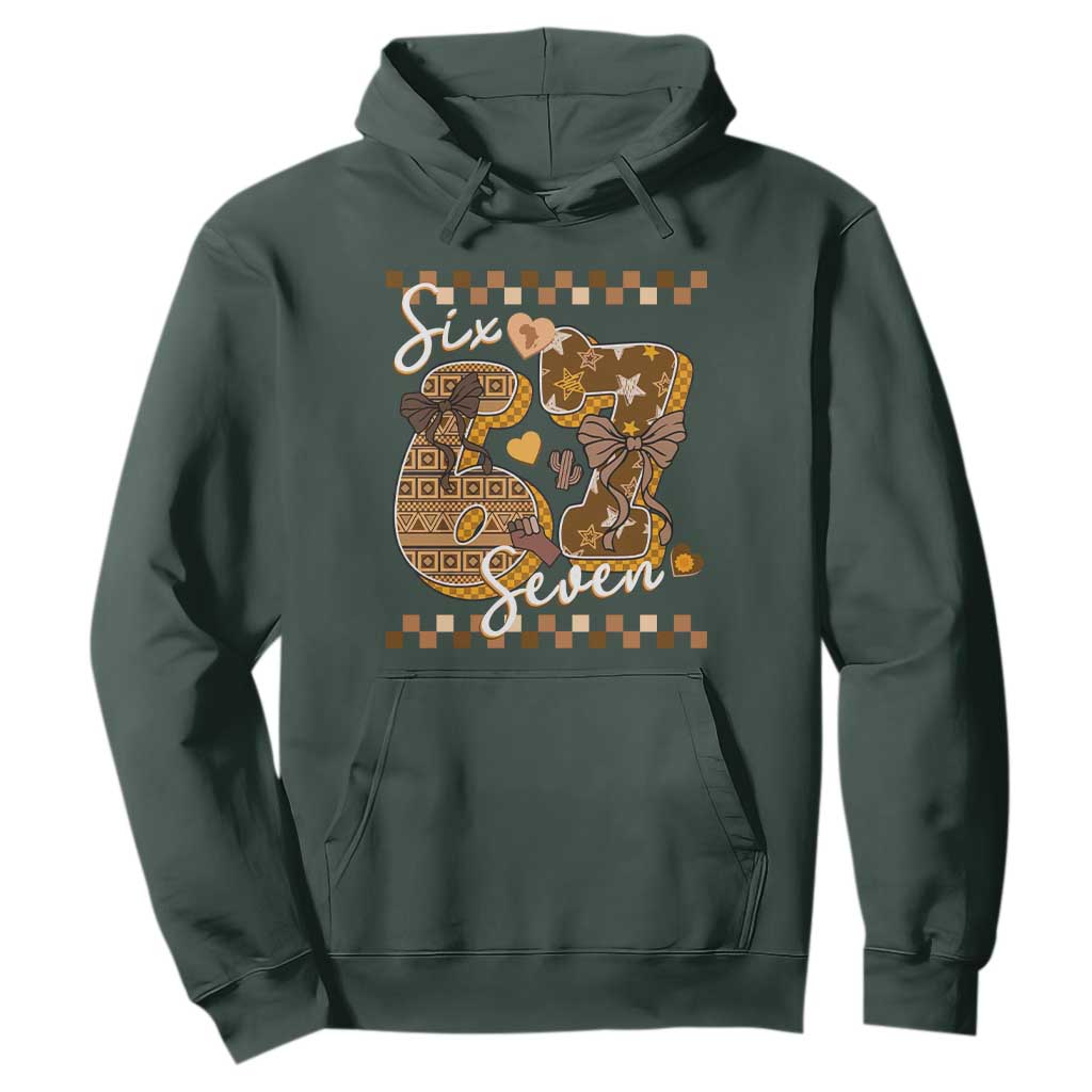 Funny African American Melanin Gift Hoodie Six Seven Meme TS12 Dark Forest Green Print Your Wear