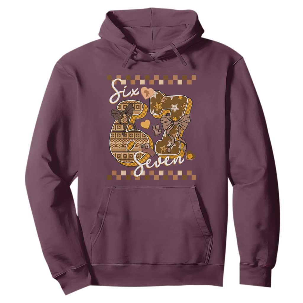 Funny African American Melanin Gift Hoodie Six Seven Meme TS12 Maroon Print Your Wear