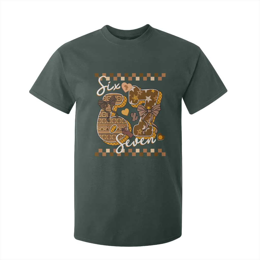 Funny African American Melanin Gift T Shirt For Kid Six Seven Meme TS12 Dark Forest Green Print Your Wear