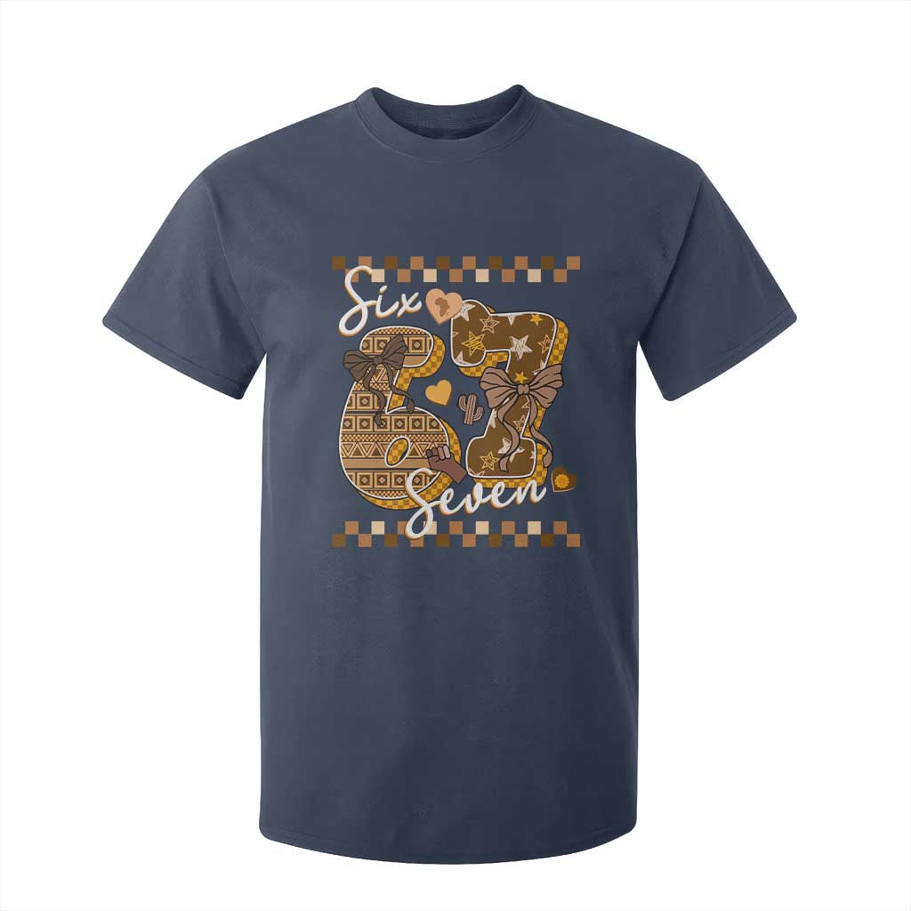 Funny African American Melanin Gift T Shirt For Kid Six Seven Meme TS12 Navy Print Your Wear