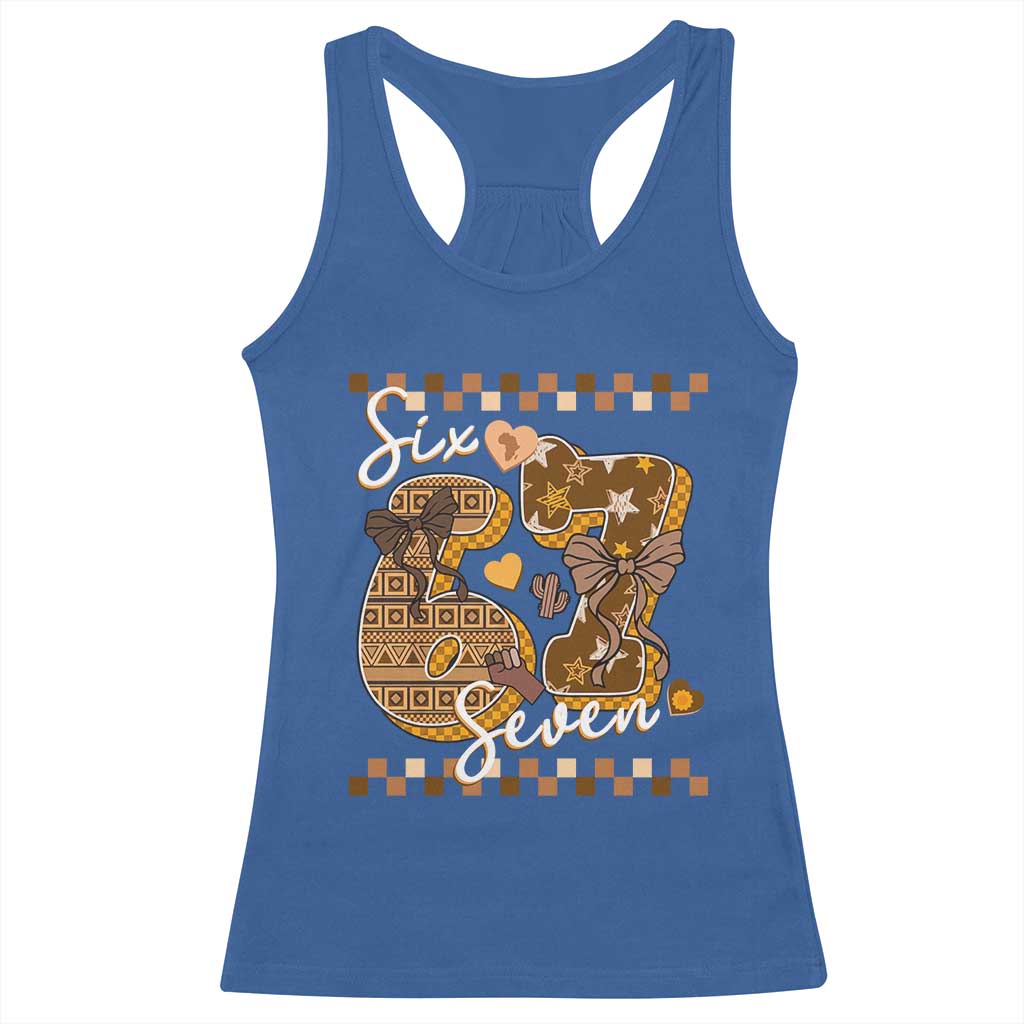 Funny African American Melanin Gift Racerback Tank Top Six Seven Meme TS12 Royal Blue Print Your Wear