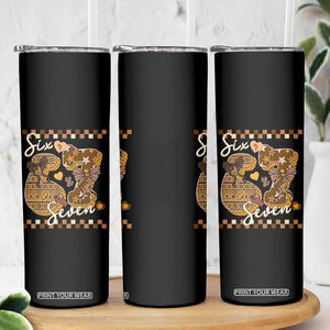 Funny African American Melanin Gift Skinny Tumbler Six Seven Meme TS12 Print Your Wear