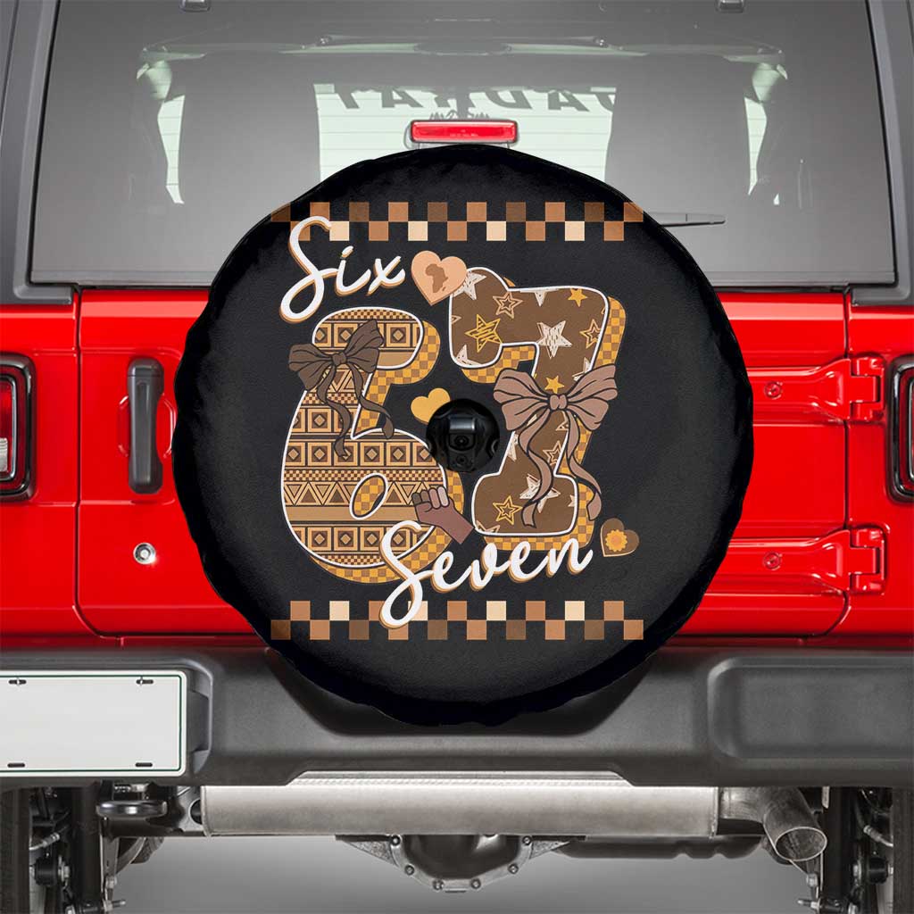 Funny African American Melanin Gift Spare Tire Cover Six Seven Meme TS12 Black Print Your Wear