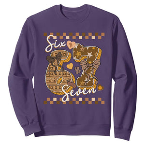 Funny African American Melanin Gift Sweatshirt Six Seven Meme TS12 Purple Print Your Wear