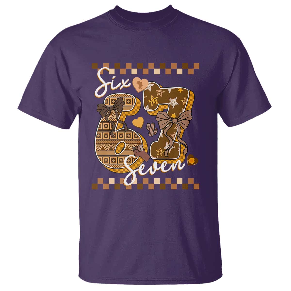 Funny African American Melanin Gift T Shirt Six Seven Meme TS12 Purple Print Your Wear