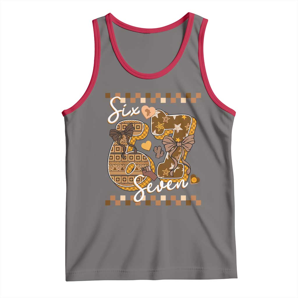 Funny African American Melanin Gift Tank Top Six Seven Meme TS12 Deep Heather Red Print Your Wear