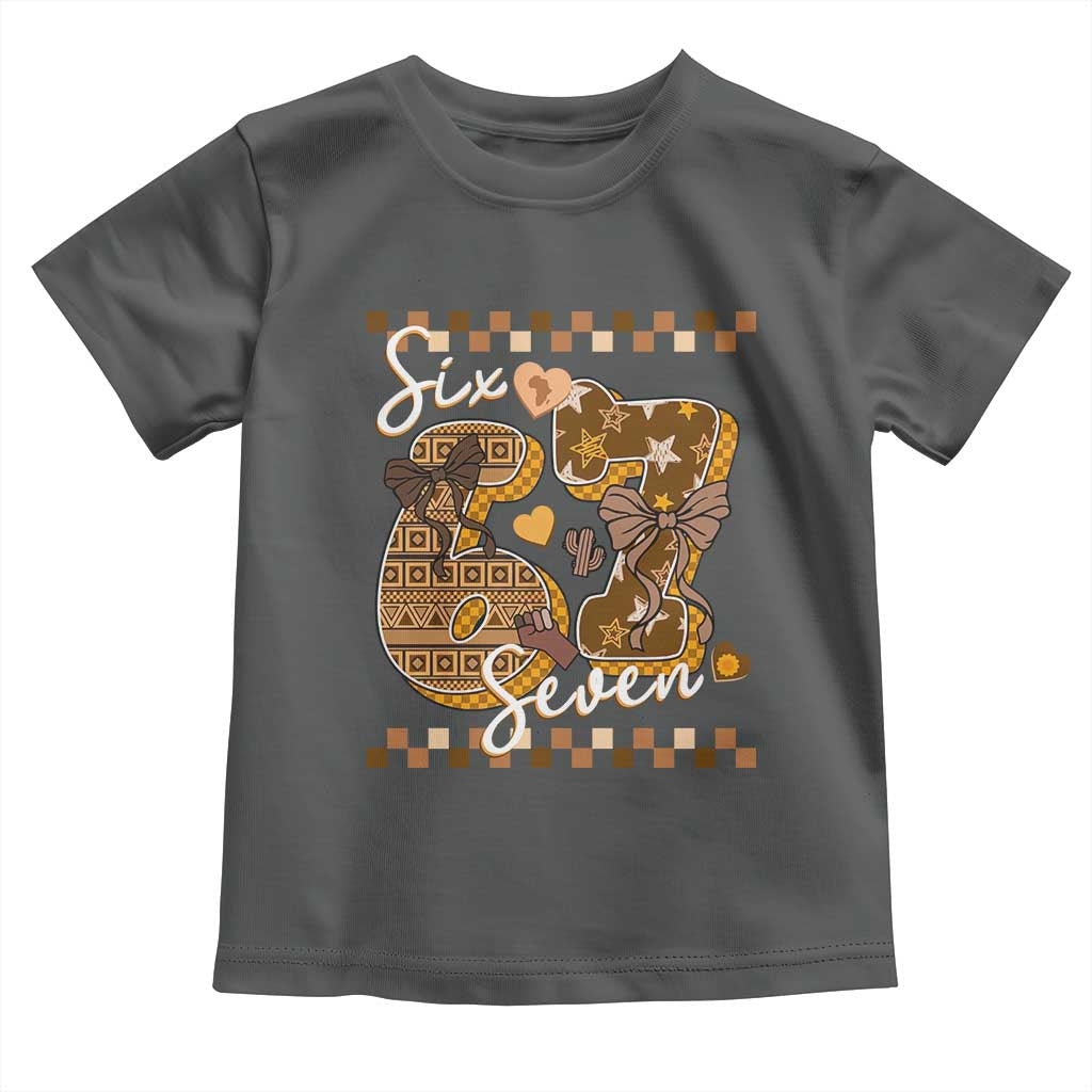 Funny African American Melanin Gift Toddler T Shirt Six Seven Meme TS12 Dark Heather Print Your Wear