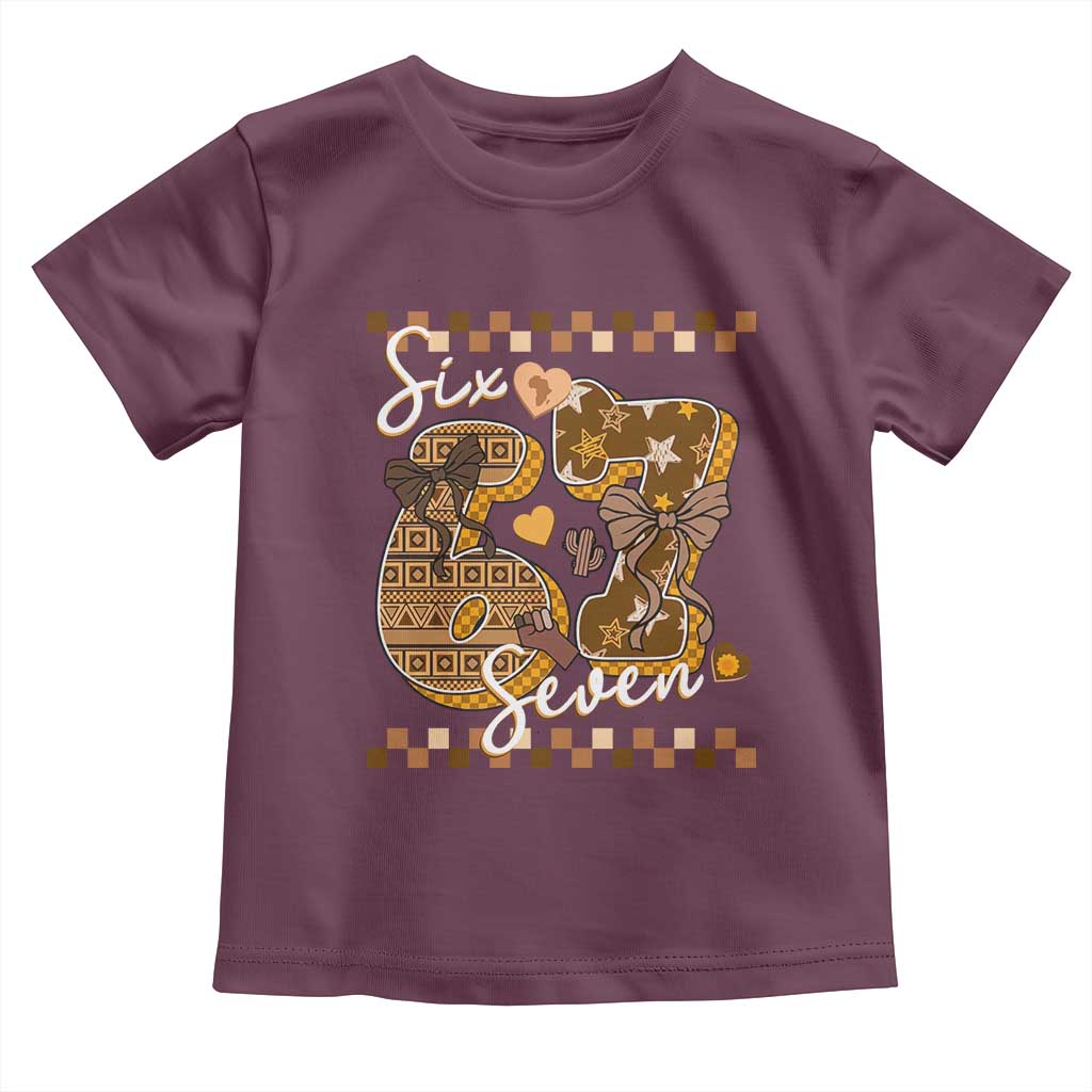 Funny African American Melanin Gift Toddler T Shirt Six Seven Meme TS12 Maroon Print Your Wear