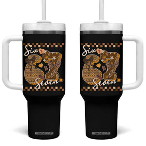 Funny African American Melanin Gift Tumbler With Handle Six Seven Meme TS12 One Size: 40 oz Black Print Your Wear