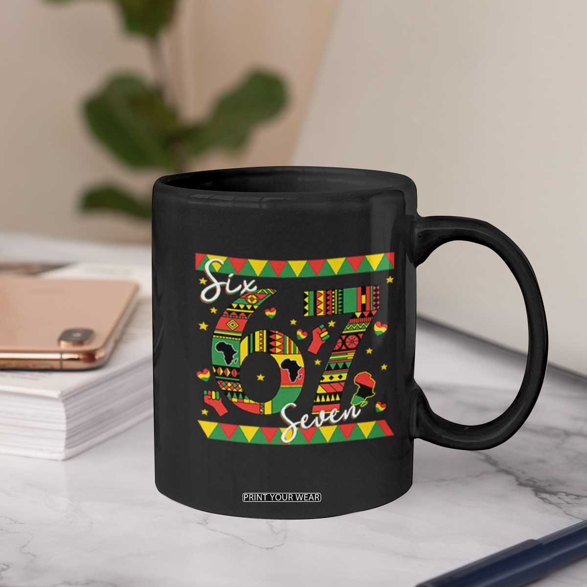 Funny Six Seven Meme Coffee Mug Pan African Culture Gift TS12 Print Your Wear