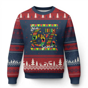Funny Six Seven Meme Ugly Christmas Sweater Pan African Culture Gift TS12 Navy Red Print Your Wear