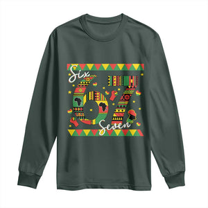 Funny Six Seven Meme Long Sleeve Shirt Pan African Culture Gift TS12 Dark Forest Green Print Your Wear