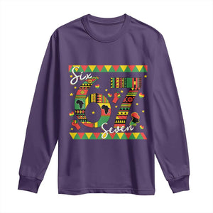 Funny Six Seven Meme Long Sleeve Shirt Pan African Culture Gift TS12 Purple Print Your Wear