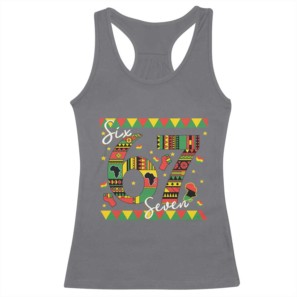 Funny Six Seven Meme Racerback Tank Top Pan African Culture Gift TS12 Charcoal Print Your Wear