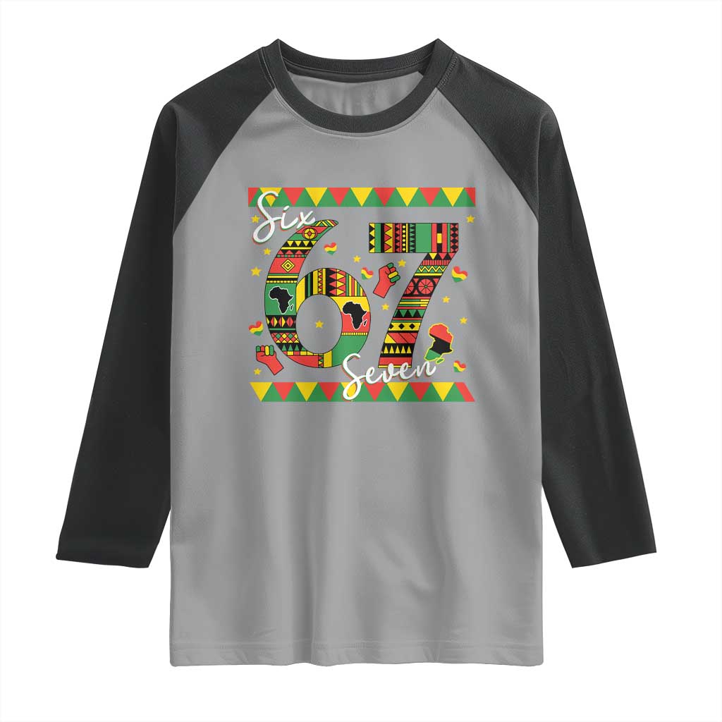 Funny Six Seven Meme Raglan Shirt Pan African Culture Gift TS12 Sport Gray Black Print Your Wear