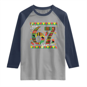 Funny Six Seven Meme Raglan Shirt Pan African Culture Gift TS12 Sport Gray Navy Print Your Wear