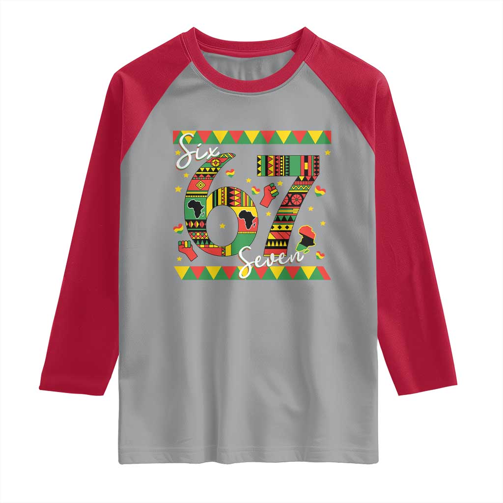 Funny Six Seven Meme Raglan Shirt Pan African Culture Gift TS12 Sport Gray Red Print Your Wear