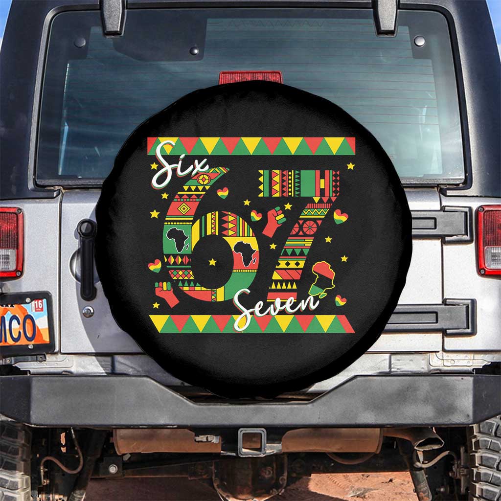 Funny Six Seven Meme Spare Tire Cover Pan African Culture Gift TS12 No hole Black Print Your Wear
