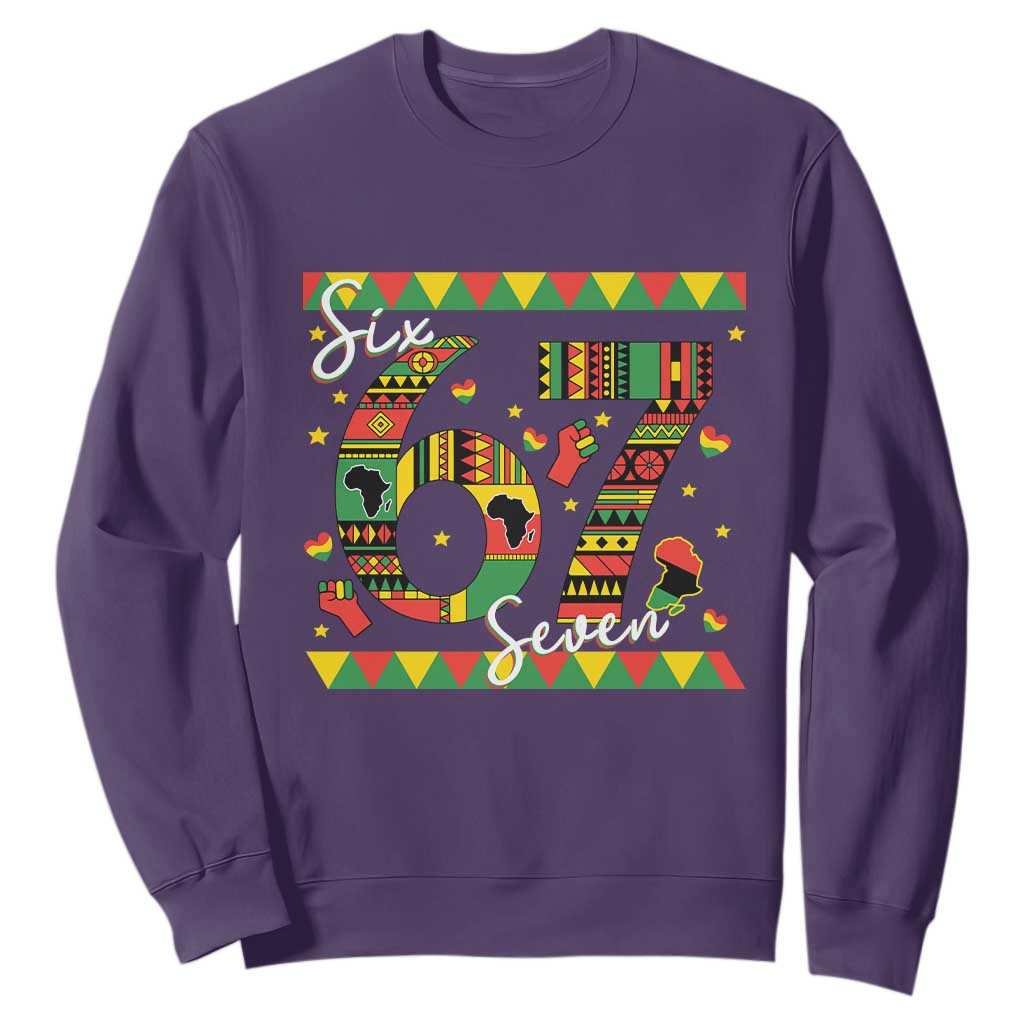 Funny Six Seven Meme Sweatshirt Pan African Culture Gift TS12 Purple Print Your Wear