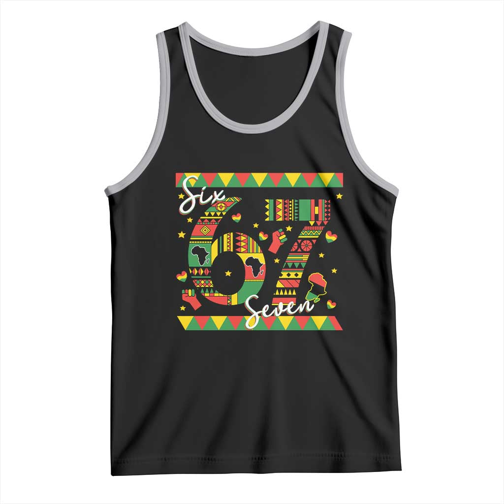 Funny Six Seven Meme Tank Top Pan African Culture Gift TS12 Black Athletic Heather Print Your Wear