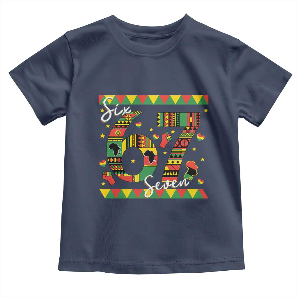Funny Six Seven Meme Toddler T Shirt Pan African Culture Gift TS12 Navy Print Your Wear