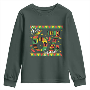 Funny Six Seven Meme Youth Sweatshirt Pan African Culture Gift TS12 Dark Forest Green Print Your Wear