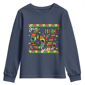 Funny Six Seven Meme Youth Sweatshirt Pan African Culture Gift TS12 Navy Print Your Wear