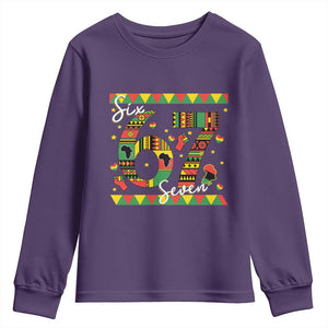 Funny Six Seven Meme Youth Sweatshirt Pan African Culture Gift TS12 Purple Print Your Wear