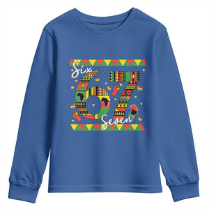 Funny Six Seven Meme Youth Sweatshirt Pan African Culture Gift TS12 Royal Blue Print Your Wear