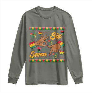 Funny 67 Meme Black History Month Long Sleeve Shirt Gen Z Alpha Gift TS12 Military Green Print Your Wear