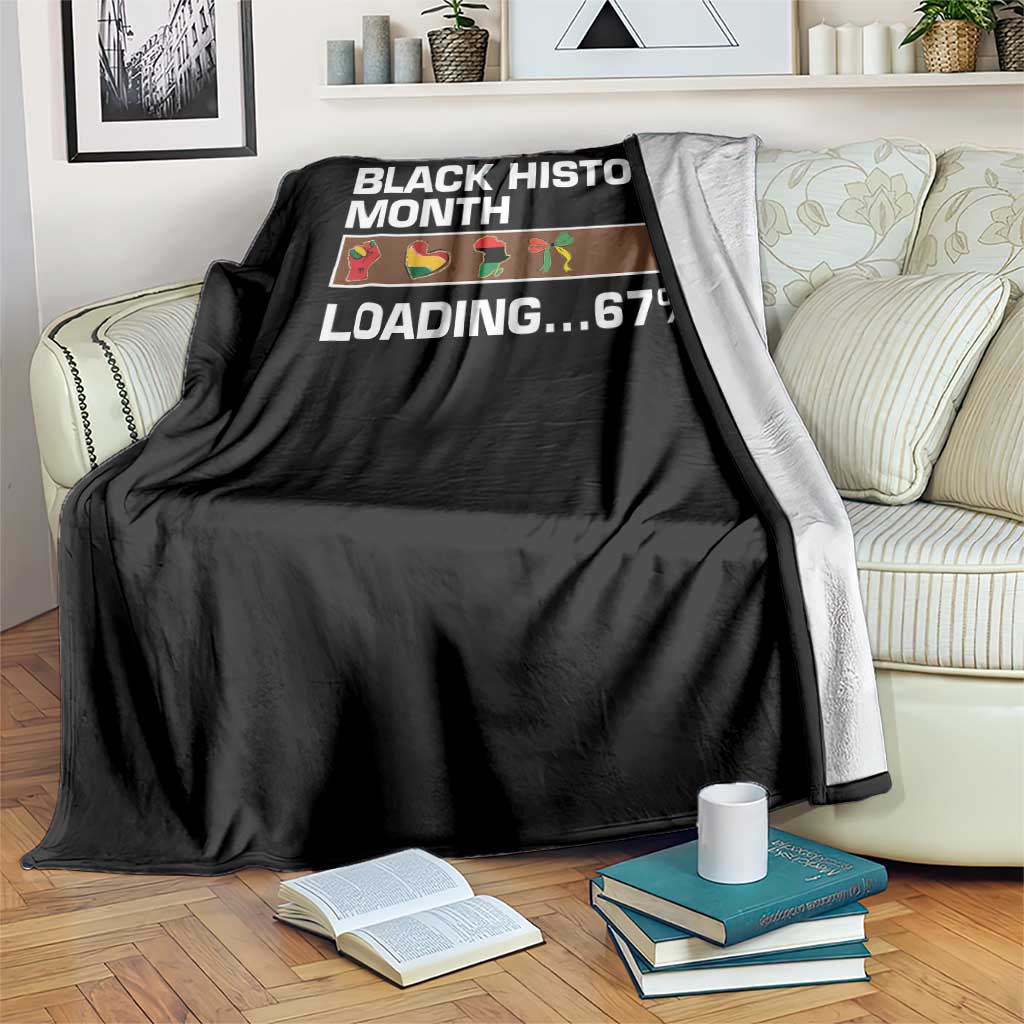 Funny Black History Month Loading Throw Blanket Six Seven Meme TS12 Print Your Wear