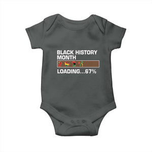 Funny Black History Month Loading Baby Onesie Six Seven Meme TS12 Dark Heather Print Your Wear