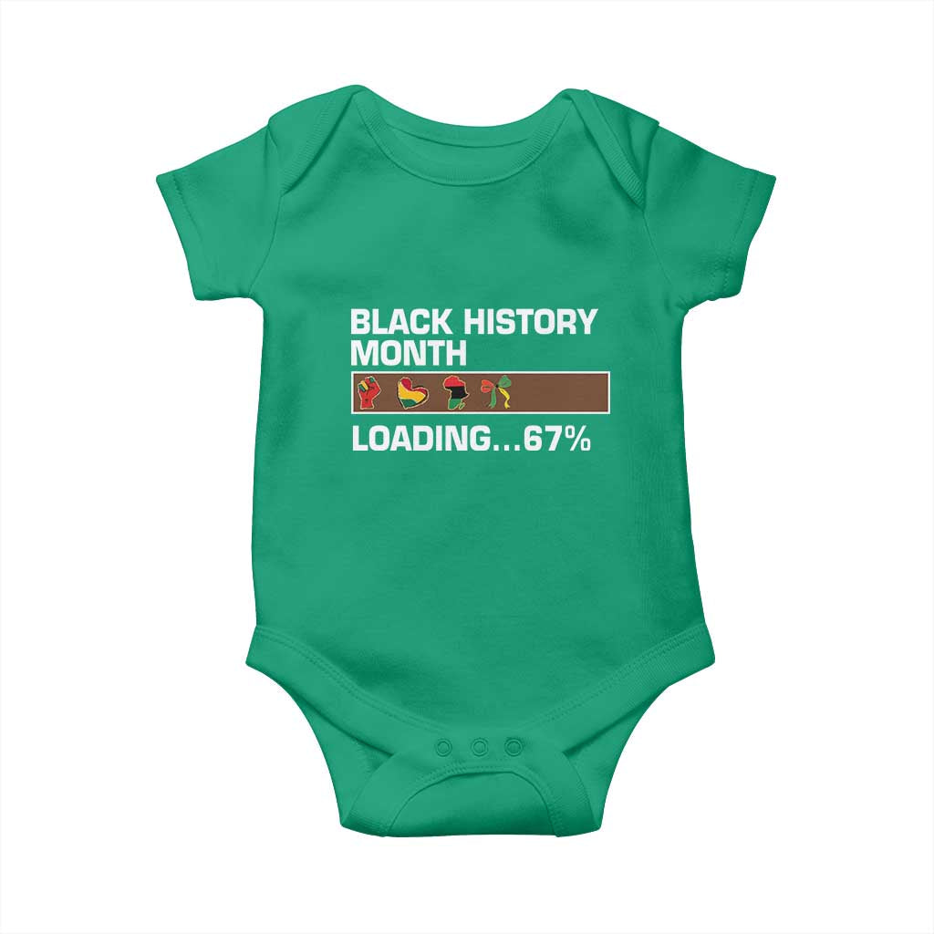 Funny Black History Month Loading Baby Onesie Six Seven Meme TS12 Irish Green Print Your Wear