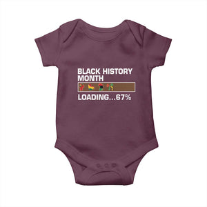 Funny Black History Month Loading Baby Onesie Six Seven Meme TS12 Maroon Print Your Wear