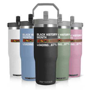 Funny Black History Month Loading Flip Straw Tumbler Six Seven Meme TS12 Print Your Wear