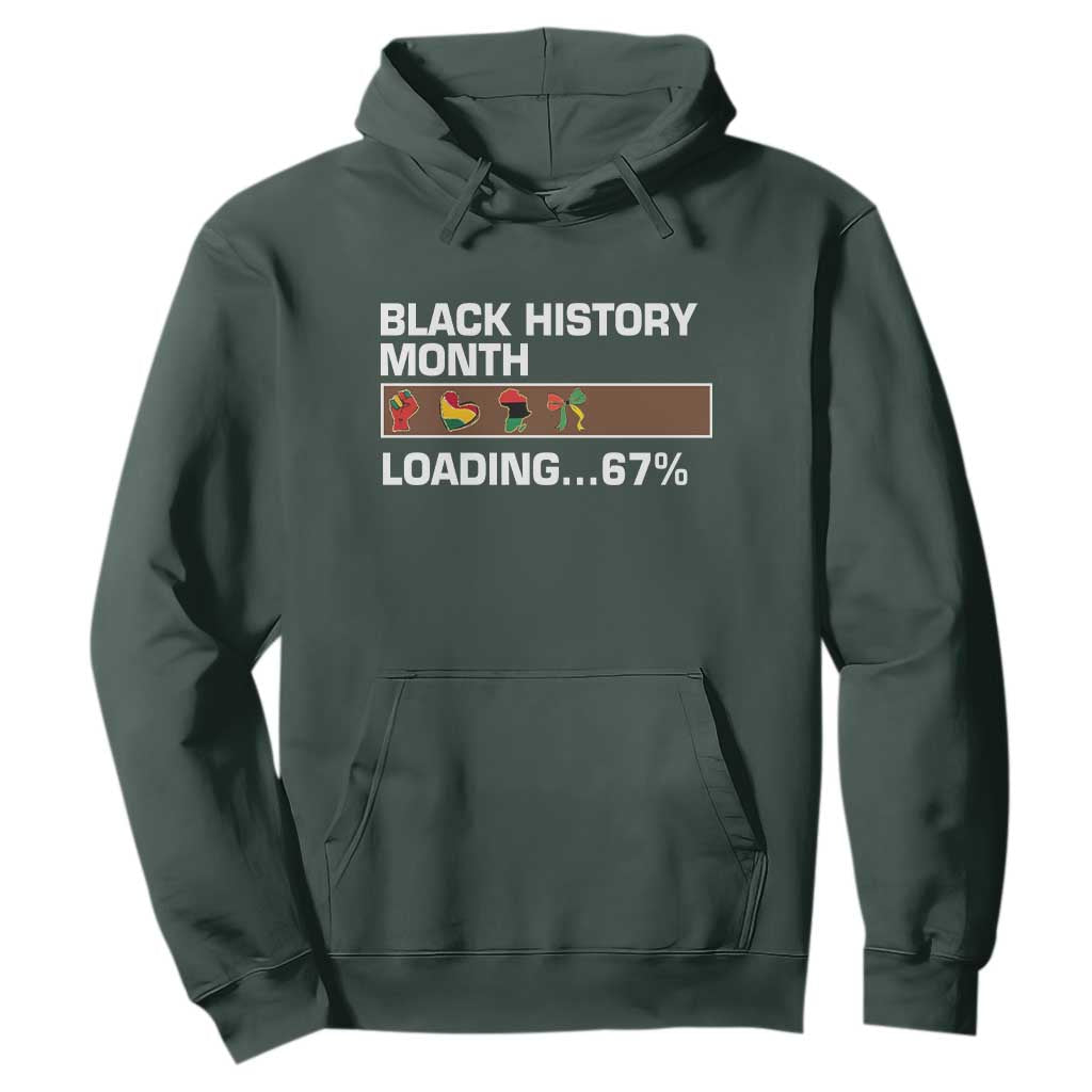 Funny Black History Month Loading Hoodie Six Seven Meme TS12 Dark Forest Green Print Your Wear