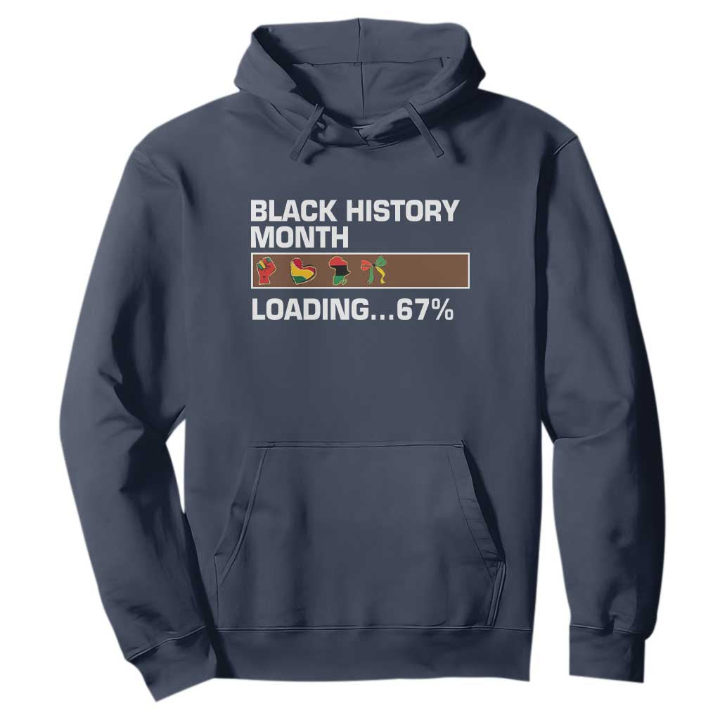 Funny Black History Month Loading Hoodie Six Seven Meme TS12 Navy Print Your Wear