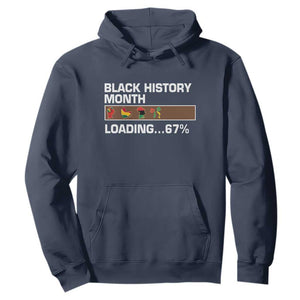 Funny Black History Month Loading Hoodie Six Seven Meme TS12 Navy Print Your Wear