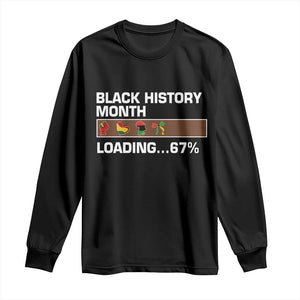 Funny Black History Month Loading Long Sleeve Shirt Six Seven Meme TS12 Black Print Your Wear