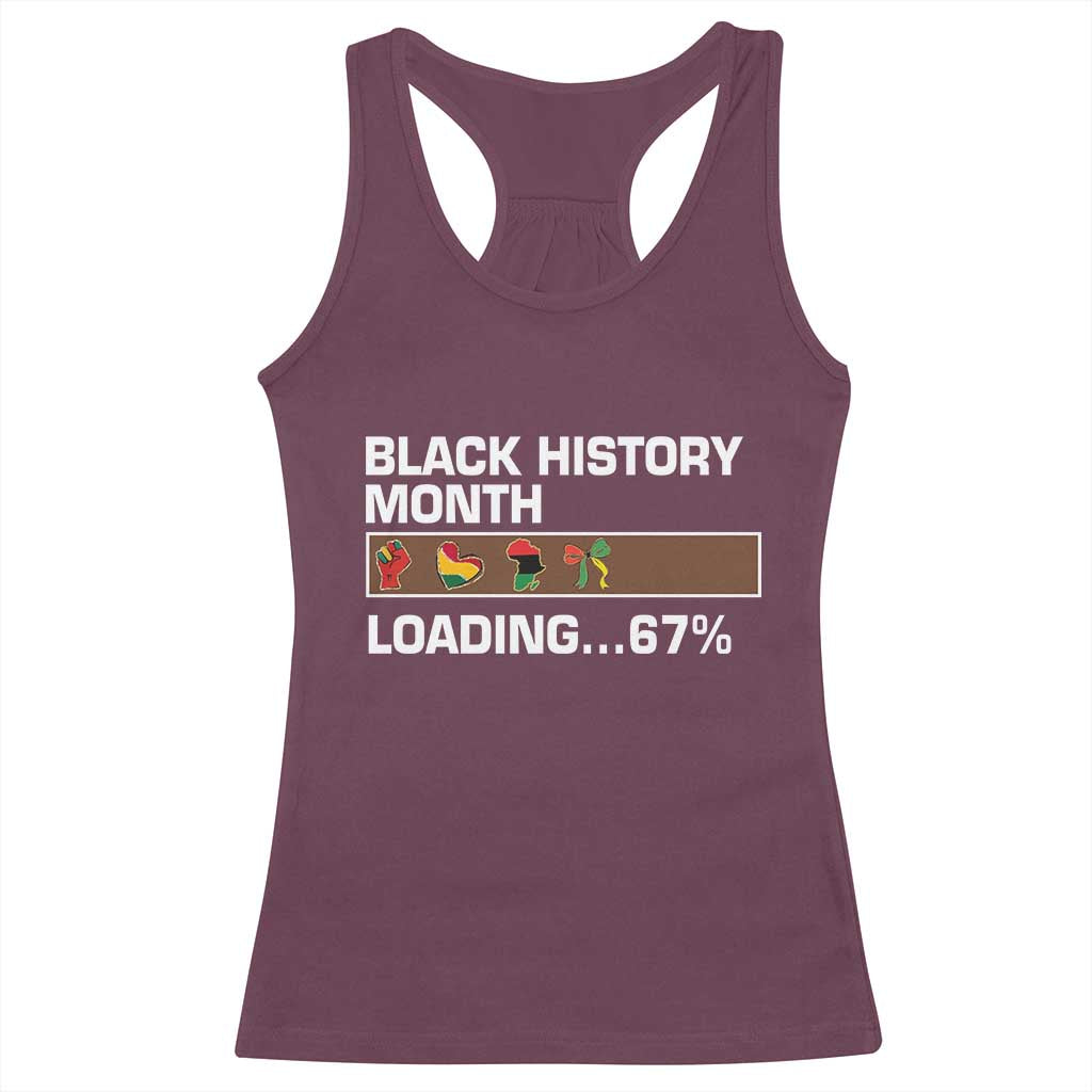 Funny Black History Month Loading Racerback Tank Top Six Seven Meme TS12 Maroon Print Your Wear