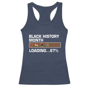 Funny Black History Month Loading Racerback Tank Top Six Seven Meme TS12 Navy Print Your Wear